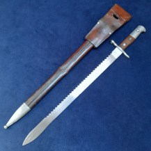 Swiss M1914 Schmidt-Rubin Sawback Bayonet, Early Leather Scabbard 4